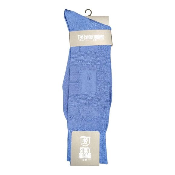 MEN'S STACY ADAMS LOGO PATTERN SOLID COLOR TONAL PLAID SILKY DRESS SOCK. GEM101 - Picture 2 of 4